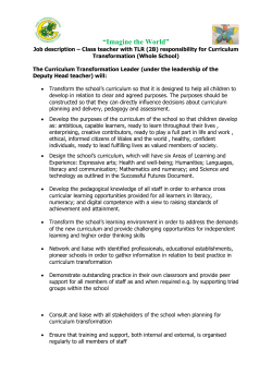 Gors Community School: Class teacher with TLR (2B) responsibility