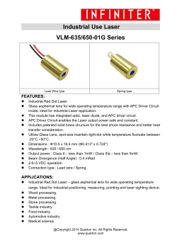 Industrial Use Laser VLM-635/650-01G Series