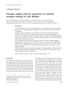 Nitrogen uptake and the importance of internal nitrogen loading in