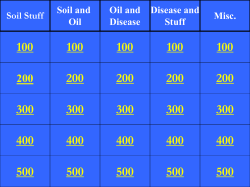 100 Soil Stuff Soil and Oil Oil and Disease Disease and Stuff Misc.