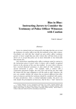 Bias in Blue: Instructing Jurors to Consider the Testimony of Police