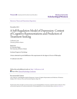 A Self-Regulation Model of Depression: Content of Cognitive