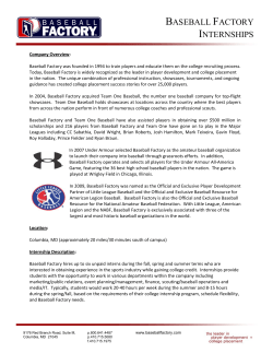 BASEBALL FACTORY INTERNSHIPS
