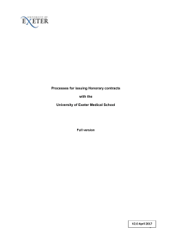 Joint Procedures - University of Exeter