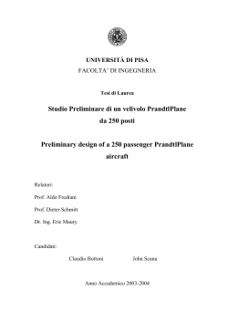 Studio Preliminare di un velivolo PrandtlPlane da 250 posti