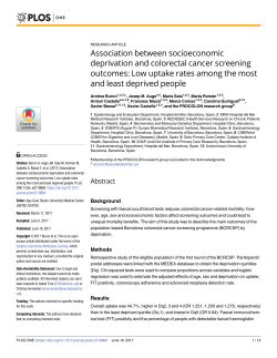 Association between socioeconomic deprivation and