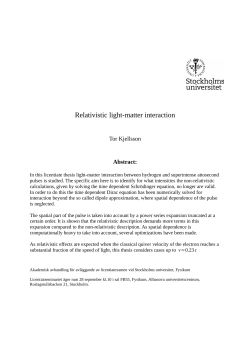 Relativistic light-matter interaction - Atomic Theory