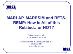 MARLAP, MARSSIM and RETS-REMP
