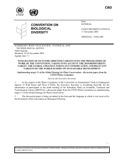 The role of CITES in implementing Target 11 of the CBD Global