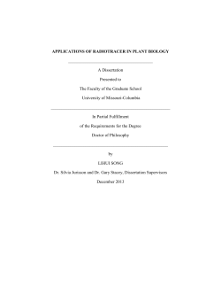 APPLICATIONS OF RADIOTRACER IN PLANT BIOLOGY