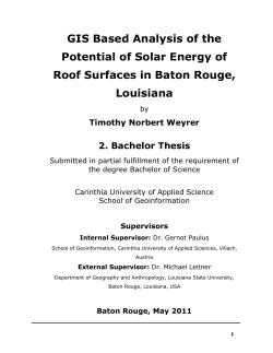 GIS Based Analysis of the Potential of Solar Energy