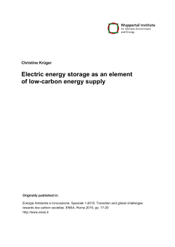 Electric energy storage as an element of low