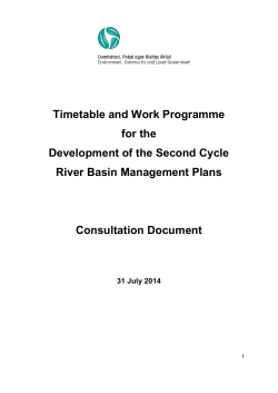 Timetable and Work Programme for the Development of the Second