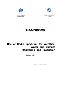 HANDBOOK - Use of Radio Spectrum for Meteorology