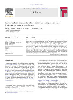 Cognitive ability and health-related behaviours during adolescence