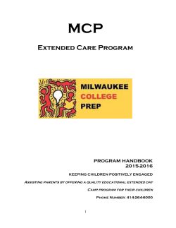 2015-16 CAMP Handbook - Milwaukee College Prep