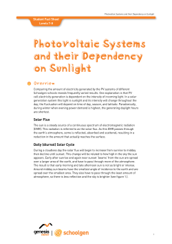 Photovoltaic Systems and their Dependency on Sunlight