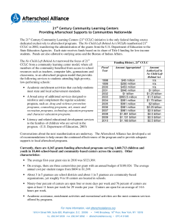 21st Century Community Learning Centers Providing Afterschool