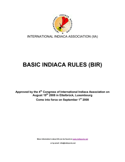 basic indiaca rules (bir) - international indiaca association
