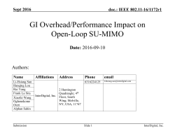 GI overhead/performance impact on open-loop SU