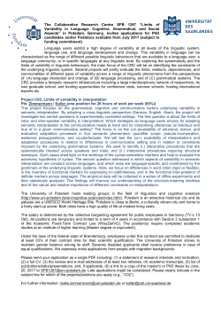 The Collaborative Research Centre SFB 1287 “Limits of Variability