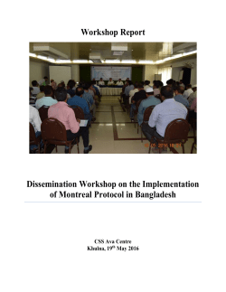 Dissemination Workshop on the Implementation of Montreal