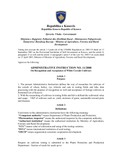 ADMINISTRATIVE INSTRUCTION NO. 11/2008 On Recognition and