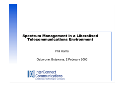 Spectrum Management in a Liberalised Telecommunications