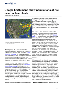 Google Earth maps show populations at risk near nuclear plants