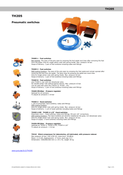 TH205 TH205 Pneumatic Switch Accessories: TH205