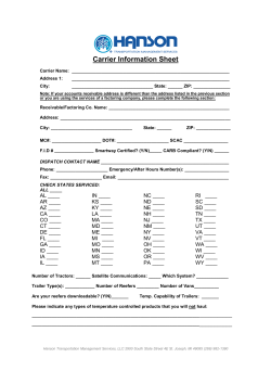 Carrier Information Sheet