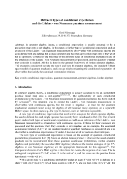 Different types of conditional expectation and the L&uuml;ders