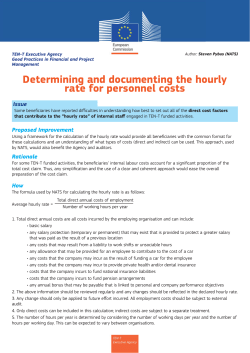 Determining and documenting the hourly rate for personnel costs