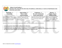 Grade 1 Social Studies Rubrics