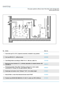 One pipe systems without return flow feed, tank storage tank above