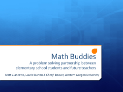 Math Buddies - TOTOM - Western Oregon University