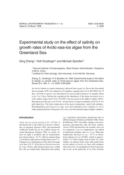 Experimental study on the effect of salinity on growth rates of Arctic