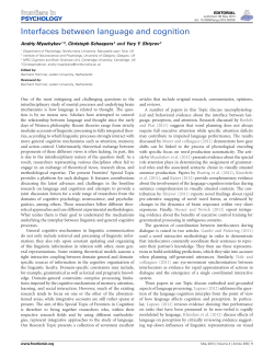 Interfaces between language and cognition