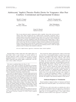 Adolescents` Implicit Theories Predict Desire for Vengeance After