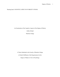 COGNITIVE ASPECTS OF OBESITY STIGMA An