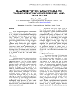 sea water effects on ultimate tensile and fracture strength of carbon