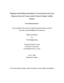 Mapping and Modeling Chlorophyll-a Concentrations in the Lake