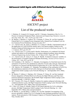 ASCENT project List of the produced works