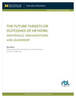 the future targets or outcomes of hr work