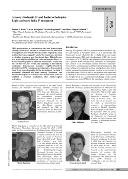 Sensory rhodopsin II and bacteriorhodopsin - Prof. Dr. Heinz