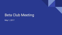 Beta Club Meeting