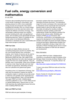 Fuel cells, energy conversion and mathematics