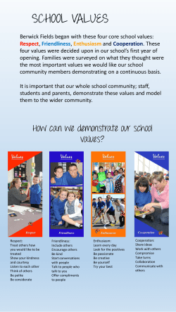school values - Berwick Fields Primary School