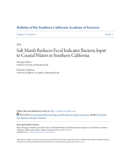 Salt Marsh Reduces Fecal Indicator Bacteria Input to Coastal Waters