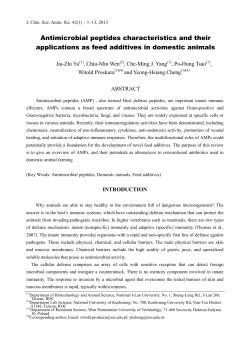 Antimicrobial peptides characteristics and their applications as feed